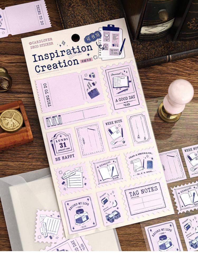 Retro Writable Stamp Stickers | Baking Coffee Journal Stationary Stickers | Journal Scrapbooking Collage Planner Accessories