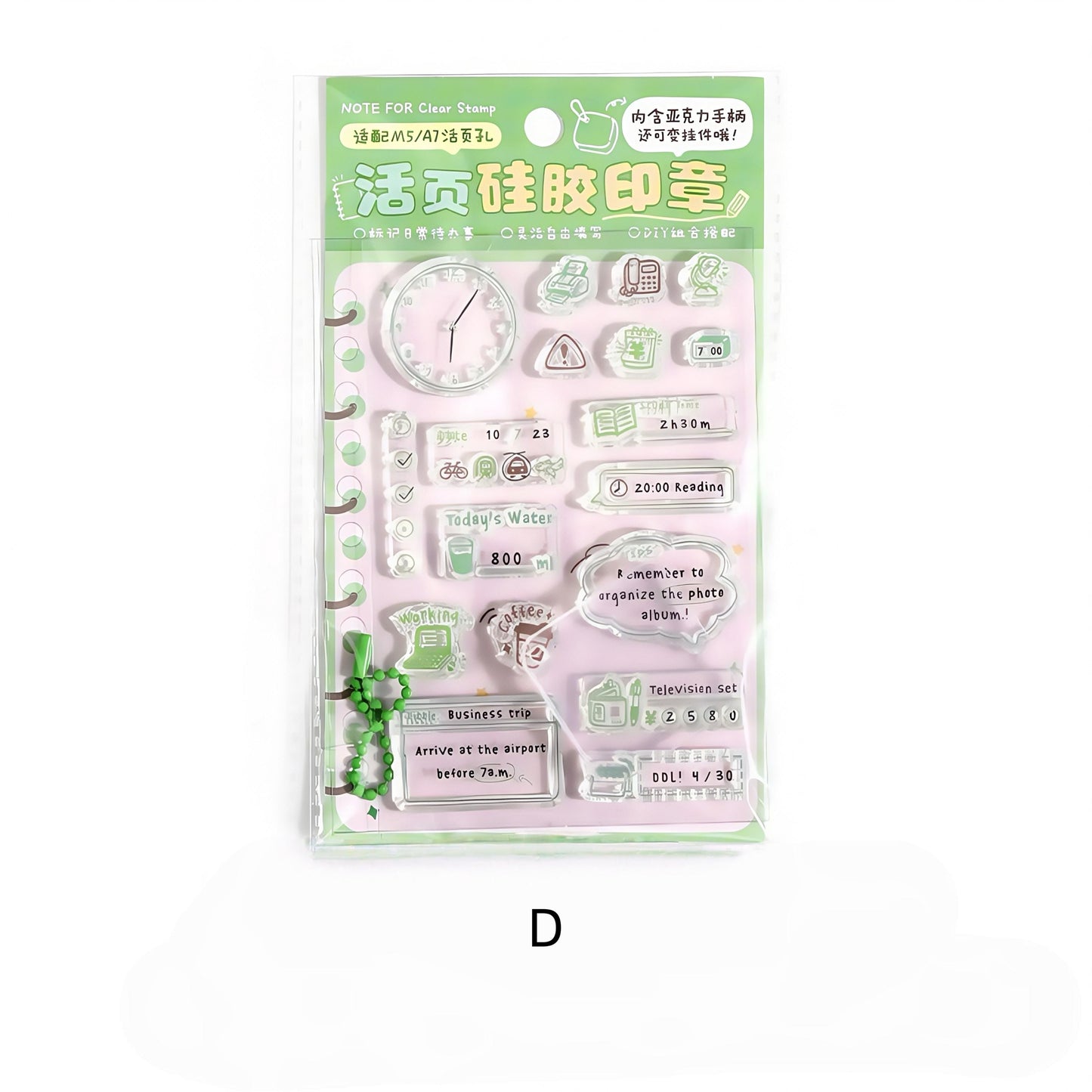 Daily Record Clear Stamp | Daily Plan Transparent Rubber Stamps | Cute Icon Calendar Tracker Checklist | Bullet Journal Planner Accessories
