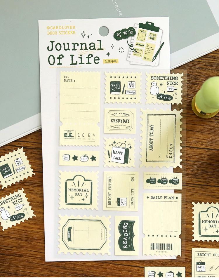 Retro Writable Stamp Stickers | Baking Coffee Journal Stationary Stickers | Journal Scrapbooking Collage Planner Accessories