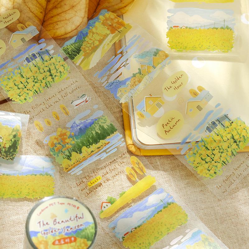 Natural Landscape Tape | Beautiful Scenery PET Tape Roll | Sea Forest Flower Travel Tape | Junk Journal Collage Planner Supplies
