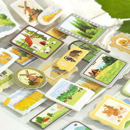 3D Cardboard Natural Scenery Sticker | Junk Journal Bullet Journal Deco Stickers | Scrapbooking Collage Craft Supplies