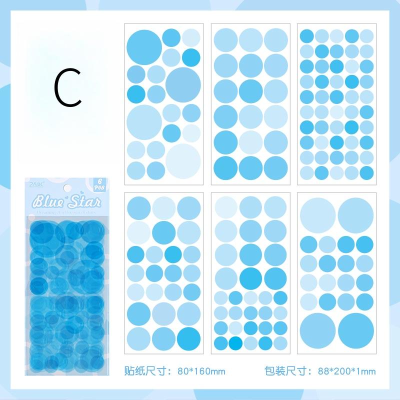 6pcs Vivid Color Dot Round Stickers | Must Have Stickers | Planner Basic Stickers | Bujo Collage Journal Craft Party Accessories Supplies