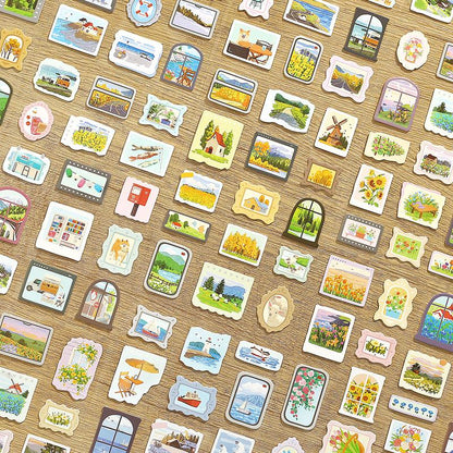 3D Cardboard Natural Scenery Sticker | Junk Journal Bullet Journal Deco Stickers | Scrapbooking Collage Craft Supplies