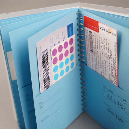 Paepr Pocket Loose-leaf Notebook | Ticket Sticker Banknote  Organizer | Insert Pocket Binder Notebook | Cash Envelope | Budget Book Planner