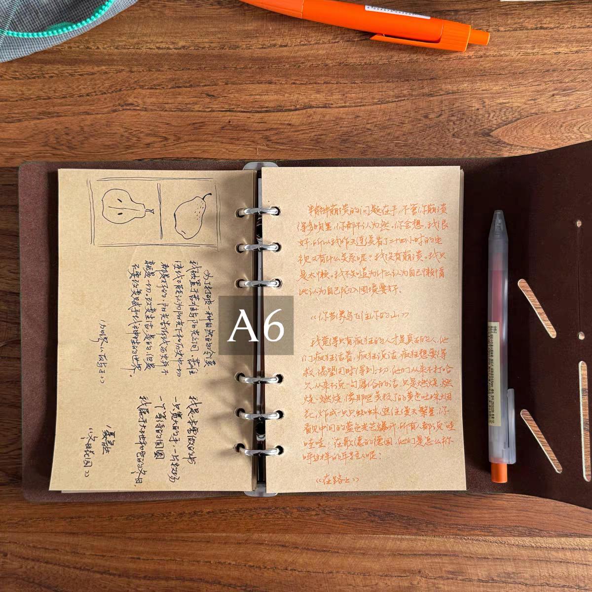 A5 A6 A7 Retro Vegan Leather 6 Ring Binder |Personal Size |Loose Leaf Binder Cover | 2025 Refillable Planners |Journal Diary Agenda Notebook