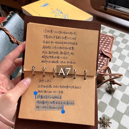 A5 A6 A7 Retro Vegan Leather 6 Ring Binder |Personal Size |Loose Leaf Binder Cover | 2025 Refillable Planners |Journal Diary Agenda Notebook