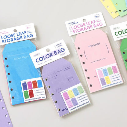 6pcs M5 A7 Binder Envelope | M5 A7 Planner Sticker Organizer Storage | Refillable Binder Planner Refills Inserts Accessories