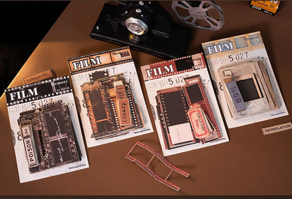 Retro Film Theme Hard Card Stickers | Junk Journal Collage Starter | Bullet Journaling Scrapbooking DIY Album Supplies