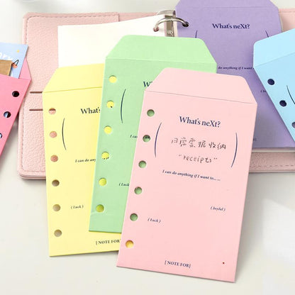 6pcs M5 A7 Binder Envelope | M5 A7 Planner Sticker Organizer Storage | Refillable Binder Planner Refills Inserts Accessories