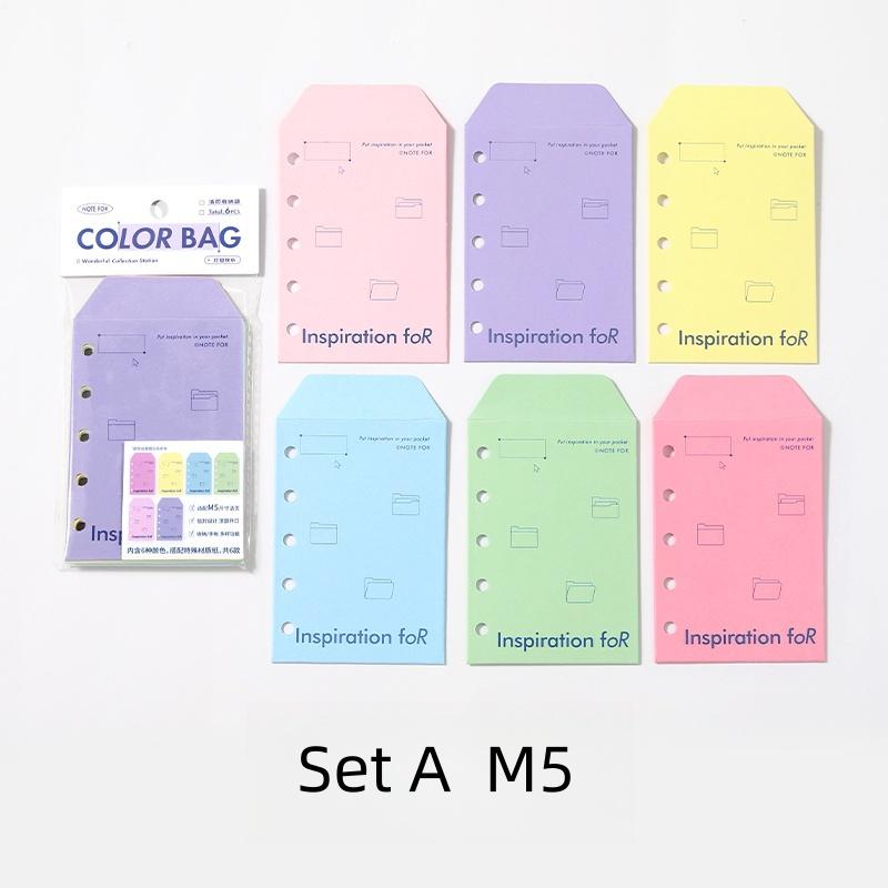 6pcs M5 A7 Binder Envelope | M5 A7 Planner Sticker Organizer Storage | Refillable Binder Planner Refills Inserts Accessories