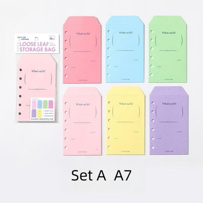 6pcs M5 A7 Binder Envelope | M5 A7 Planner Sticker Organizer Storage | Refillable Binder Planner Refills Inserts Accessories