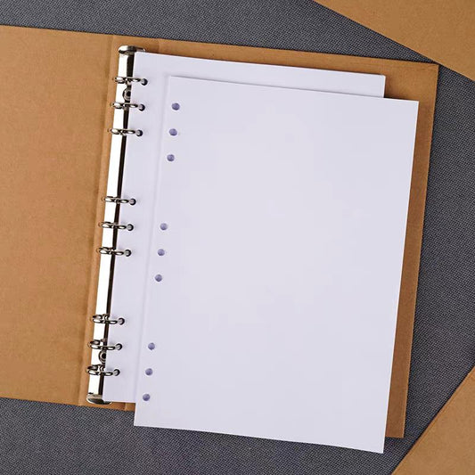 A4 A5 B5 Kraft Cover Loose-leaf Binder | 4 6 9 Ring Binder Cover | Blank Journal Diary Agenda Notebook  | Refillable Planner Organizer