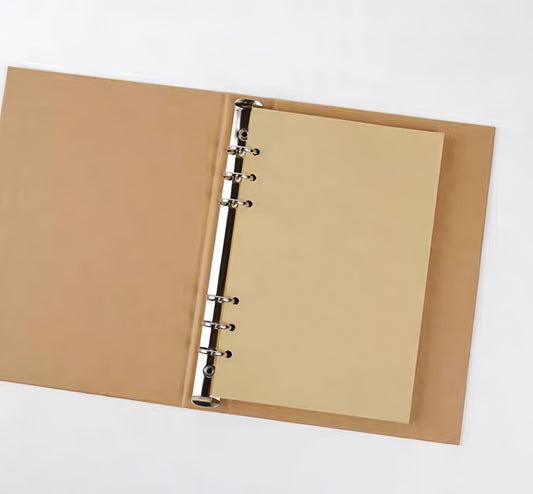 A4 A5 B5 Kraft Paper Loose-leaf Binder | 4 6 9 Ring Binder Cover | Kraft Journal Diary Agenda Notebook  | Refillable Planner Organizer