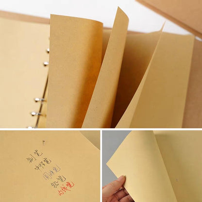 A4 A5 B5 Kraft Paper Loose-leaf Binder | 4 6 9 Ring Binder Cover | Kraft Journal Diary Agenda Notebook  | Refillable Planner Organizer