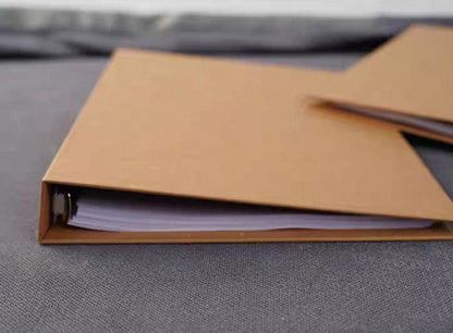 A4 A5 B5 Kraft Cover Loose-leaf Binder | 4 6 9 Ring Binder Cover | Blank Journal Diary Agenda Notebook  | Refillable Planner Organizer