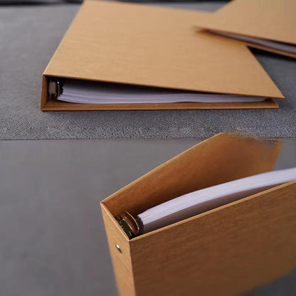 A4 A5 B5 Kraft Cover Loose-leaf Binder | 4 6 9 Ring Binder Cover | Blank Journal Diary Agenda Notebook  | Refillable Planner Organizer
