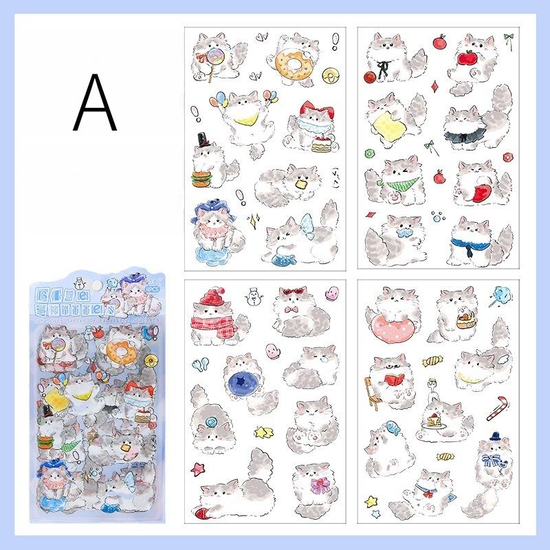 Cute Cat Sticker Pack | Kitten Junk Journal Stickers | Planner Sticker Set | Scrapbooking Kids Craft Supplies | Essential for Planners Bujo