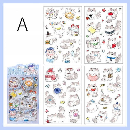 Cute Cat Sticker Pack | Kitten Junk Journal Stickers | Planner Sticker Set | Scrapbooking Kids Craft Supplies | Essential for Planners Bujo