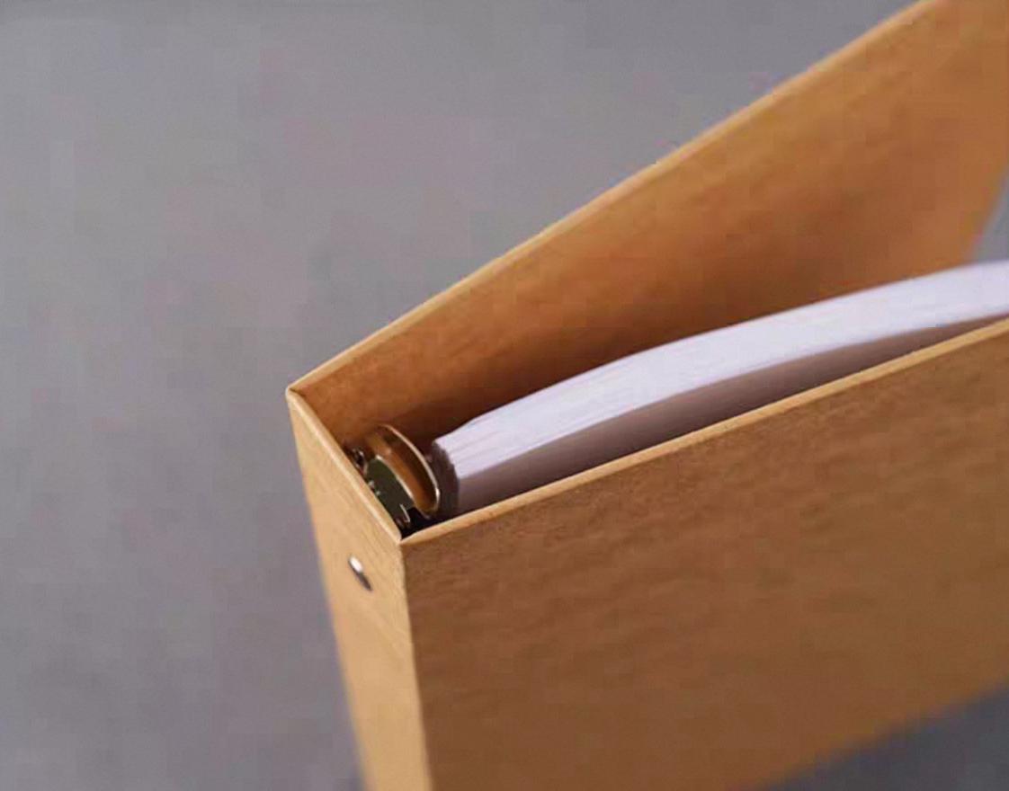 A4 A5 B5 Kraft Cover Loose-leaf Binder | 4 6 9 Ring Binder Cover | Blank Journal Diary Agenda Notebook  | Refillable Planner Organizer