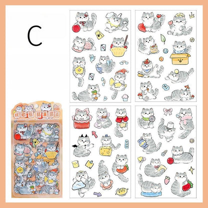 Cute Cat Sticker Pack | Kitten Junk Journal Stickers | Planner Sticker Set | Scrapbooking Kids Craft Supplies | Essential for Planners Bujo