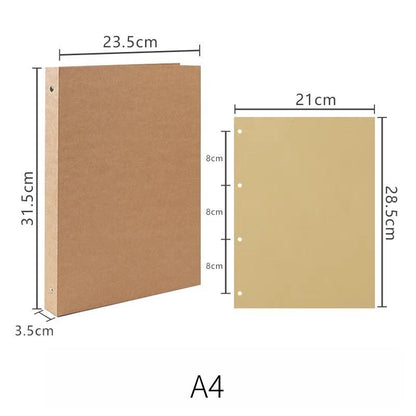 A4 A5 B5 Kraft Paper Loose-leaf Binder | 4 6 9 Ring Binder Cover | Kraft Journal Diary Agenda Notebook  | Refillable Planner Organizer