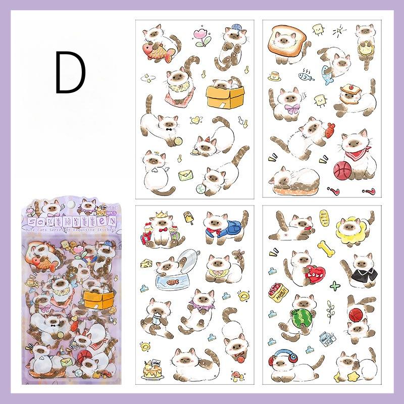 Cute Cat Sticker Pack | Kitten Junk Journal Stickers | Planner Sticker Set | Scrapbooking Kids Craft Supplies | Essential for Planners Bujo