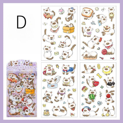 Cute Cat Sticker Pack | Kitten Junk Journal Stickers | Planner Sticker Set | Scrapbooking Kids Craft Supplies | Essential for Planners Bujo