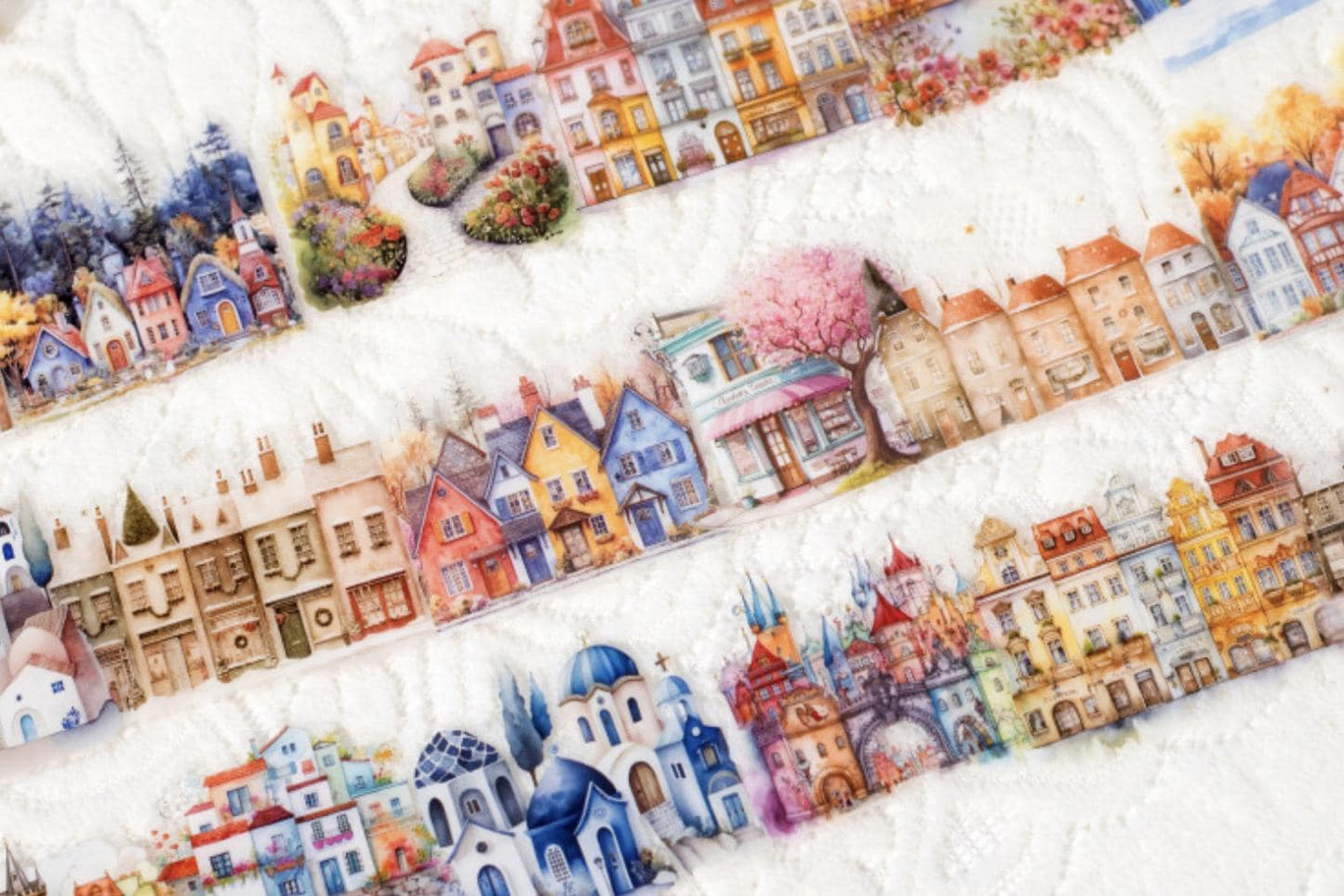 Happy City Walk PET Sticker | Town Street Building House Stickers | Creative DIY Stickers Junk Journal Collage Scrapbooking Supplies