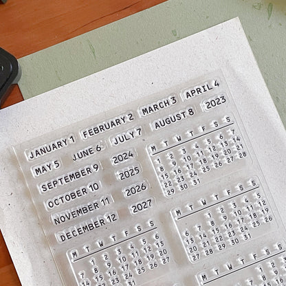 Month Calendar Clear Stamp | Monthly Plan Date 2025 Transparent Rubber Stamps | Bullet Journal Planner Accessories Journaling Supplies