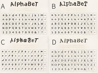 Wooden Alphanumeric Stamp Set | Uppercase Lowercase Letter Number Stamps for Planner Journal | Scrapbooking Supplies | Bullet Journal Stamp