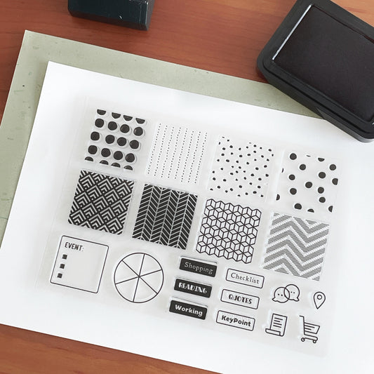 Dot Pattern List Composing Journal Clear Stamp | Planner Notebook Transparent Rubber Stamps | Bullet Journal Planner Accessories Supplies