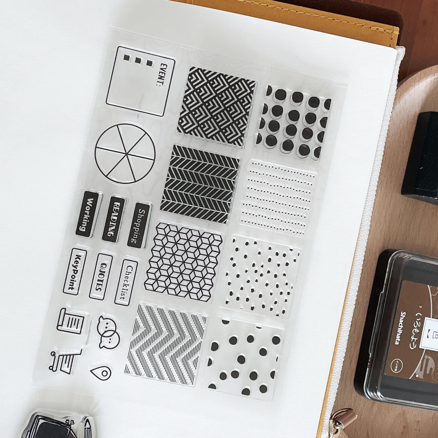 Dot Pattern List Composing Journal Clear Stamp | Planner Notebook Transparent Rubber Stamps | Bullet Journal Planner Accessories Supplies