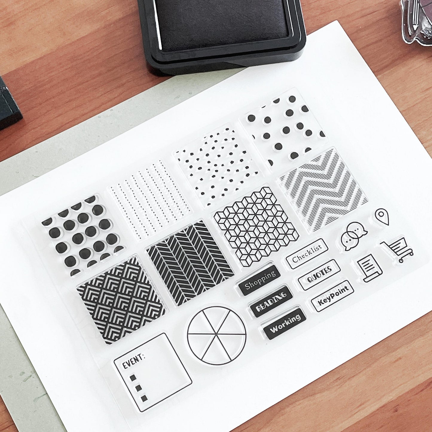 Dot Pattern List Composing Journal Clear Stamp | Planner Notebook Transparent Rubber Stamps | Bullet Journal Planner Accessories Supplies
