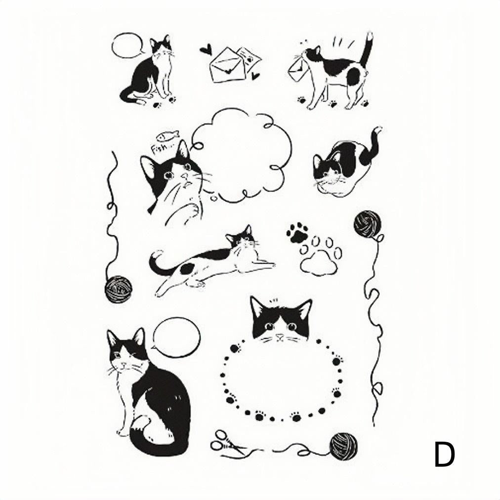 Cute Kitten Calendar Stamp | Transparent Clear Rubber Stamp Set | Scrapbooking Planner Bullet Journal Craft Card Making Journaling Supply
