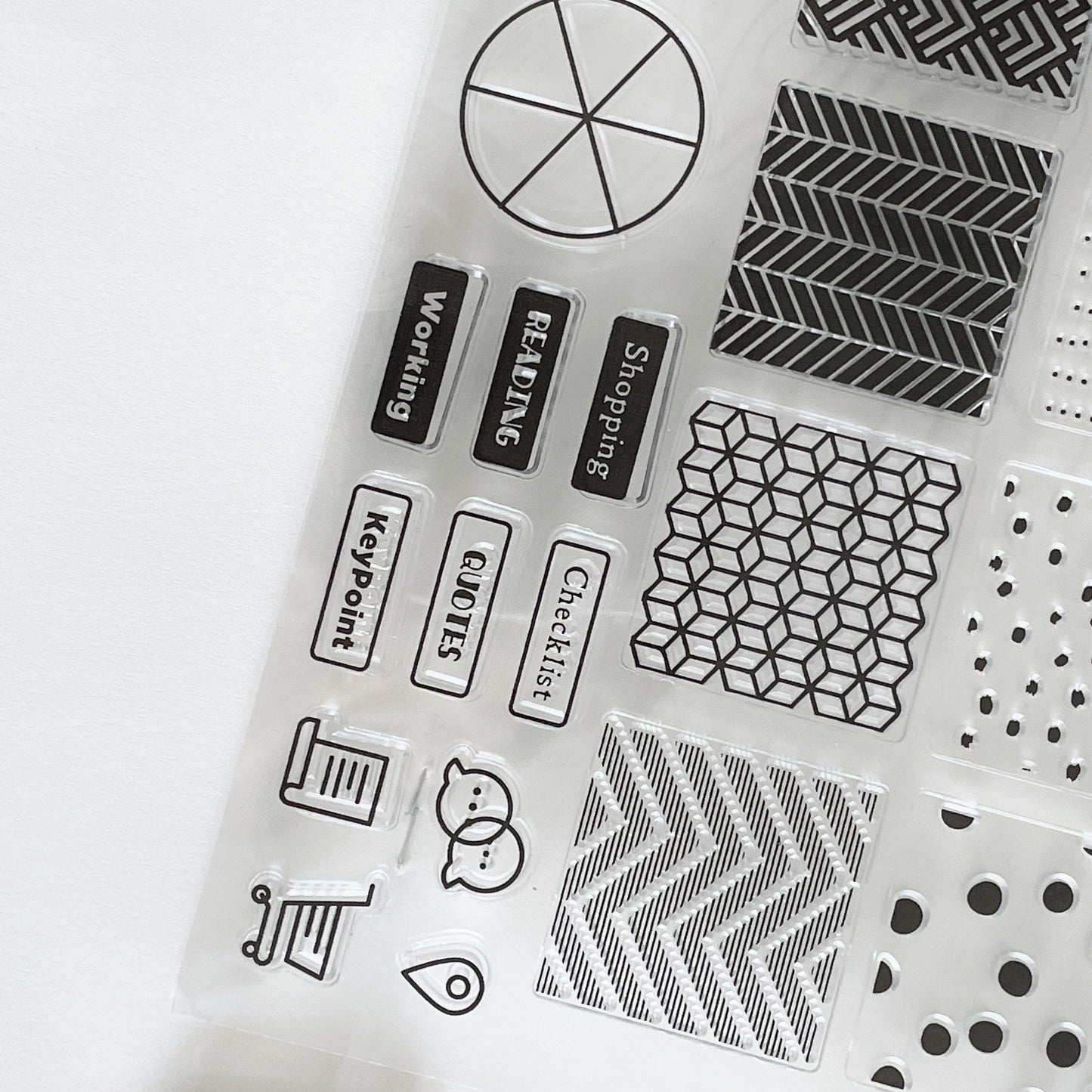Dot Pattern List Composing Journal Clear Stamp | Planner Notebook Transparent Rubber Stamps | Bullet Journal Planner Accessories Supplies