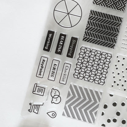 Dot Pattern List Composing Journal Clear Stamp | Planner Notebook Transparent Rubber Stamps | Bullet Journal Planner Accessories Supplies