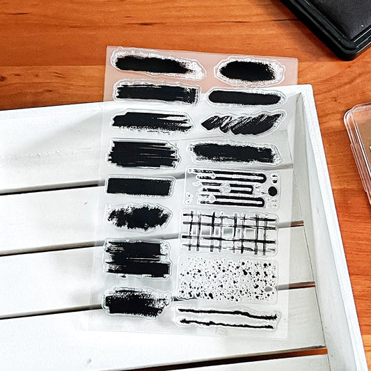 Paint Stroke Clear Stamp |  Brush Background Transparent Rubber Stamps | Bullet Journal Planner Accessories