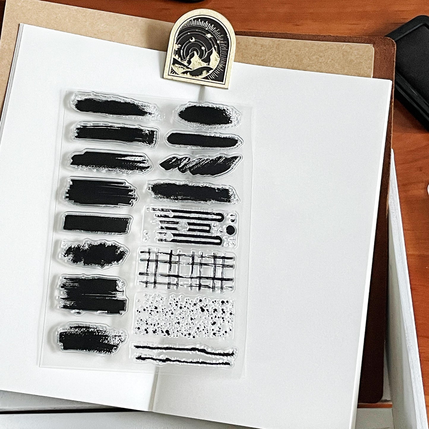 Paint Stroke Clear Stamp |  Brush Background Transparent Rubber Stamps | Bullet Journal Planner Accessories