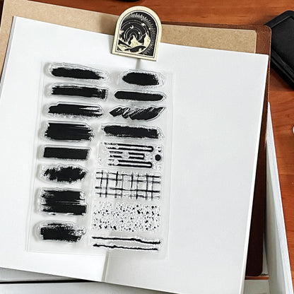 Paint Stroke Clear Stamp |  Brush Background Transparent Rubber Stamps | Bullet Journal Planner Accessories