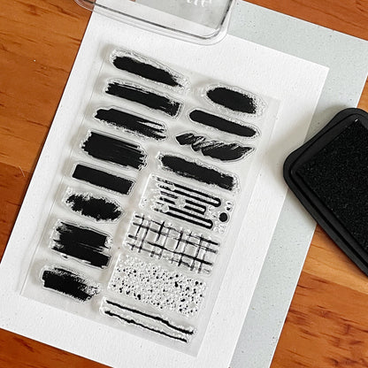 Paint Stroke Clear Stamp |  Brush Background Transparent Rubber Stamps | Bullet Journal Planner Accessories