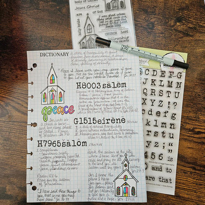 Upper and Lowercase English Letters Number Stamp | Planner Notebook Transparent Rubber Stamps | Bullet Journal Planner Accessories Supplies
