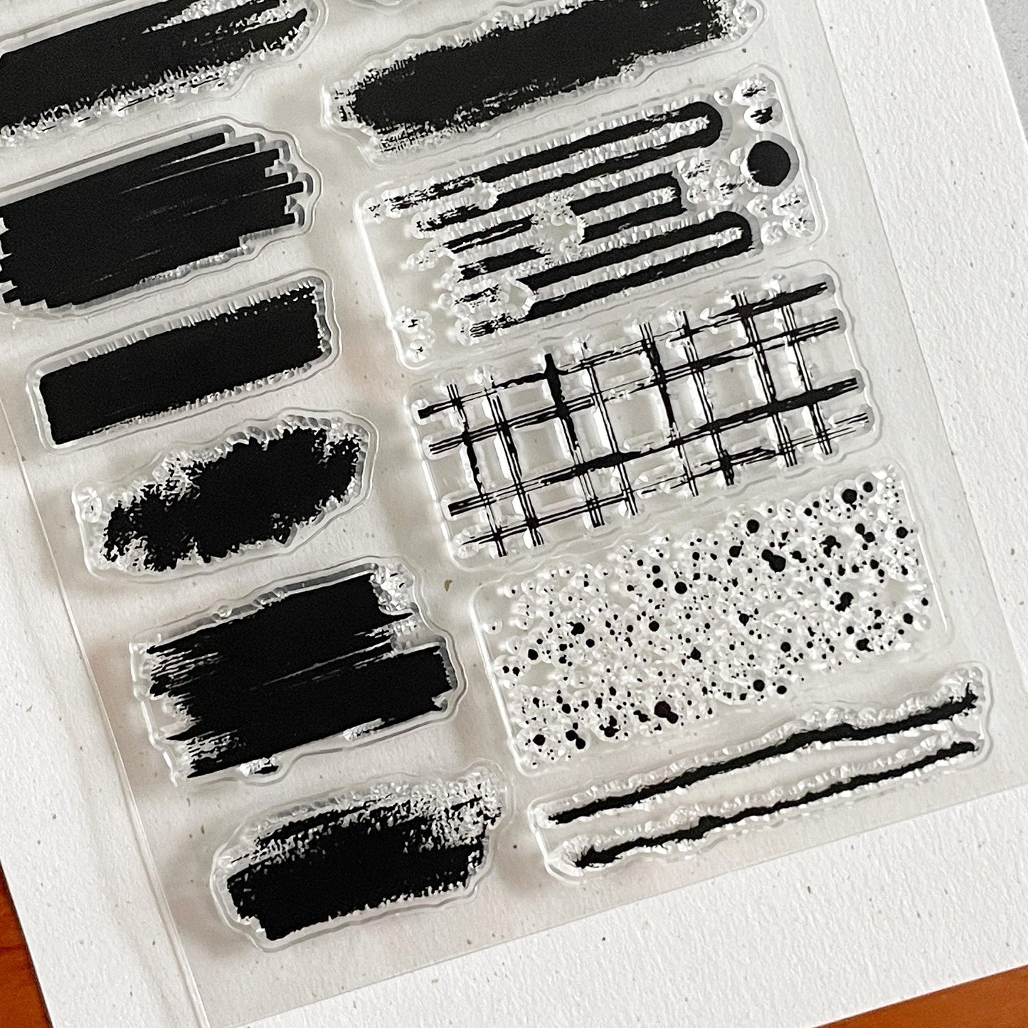 Paint Stroke Clear Stamp |  Brush Background Transparent Rubber Stamps | Bullet Journal Planner Accessories