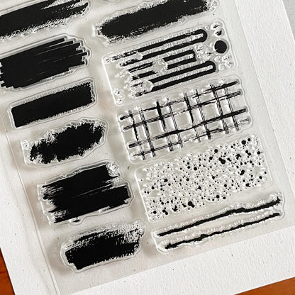 Paint Stroke Clear Stamp |  Brush Background Transparent Rubber Stamps | Bullet Journal Planner Accessories