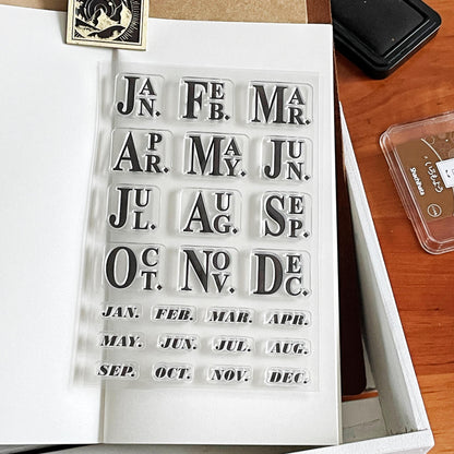 Month Calendar Clear Stamp | Monthly Plan Date 2025 Transparent Rubber Stamps | Bullet Journal Planner Accessories Journaling Supplies