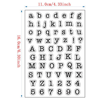 Upper and Lowercase English Letters Number Journal Clear Stamp | Transparent Rubber Stamps | Bullet Journal Planner Accessories Supplies