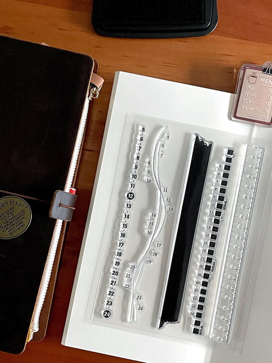 Timeline Clear Stamp | Daily Plan Transparent Rubber Stamps | Time Tracker | Bullet Journal Schedule Planner Accessories Journaling Supplies