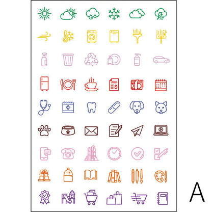 Cute Mini Icon Clear Stamp | Daily Life Weather Food Festival Travel Planner Transparent Rubber Stamps | Bullet Journal Planner Accessories