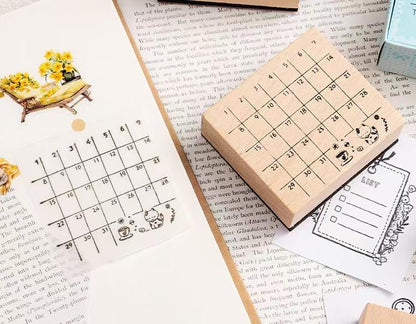 Planner Rubber Stamp | Cute Memo To Do List Weekly Monthly Daily Plan Habit Tracker Wooden Stamp | Bullet Journal Planner Stamps Accessories