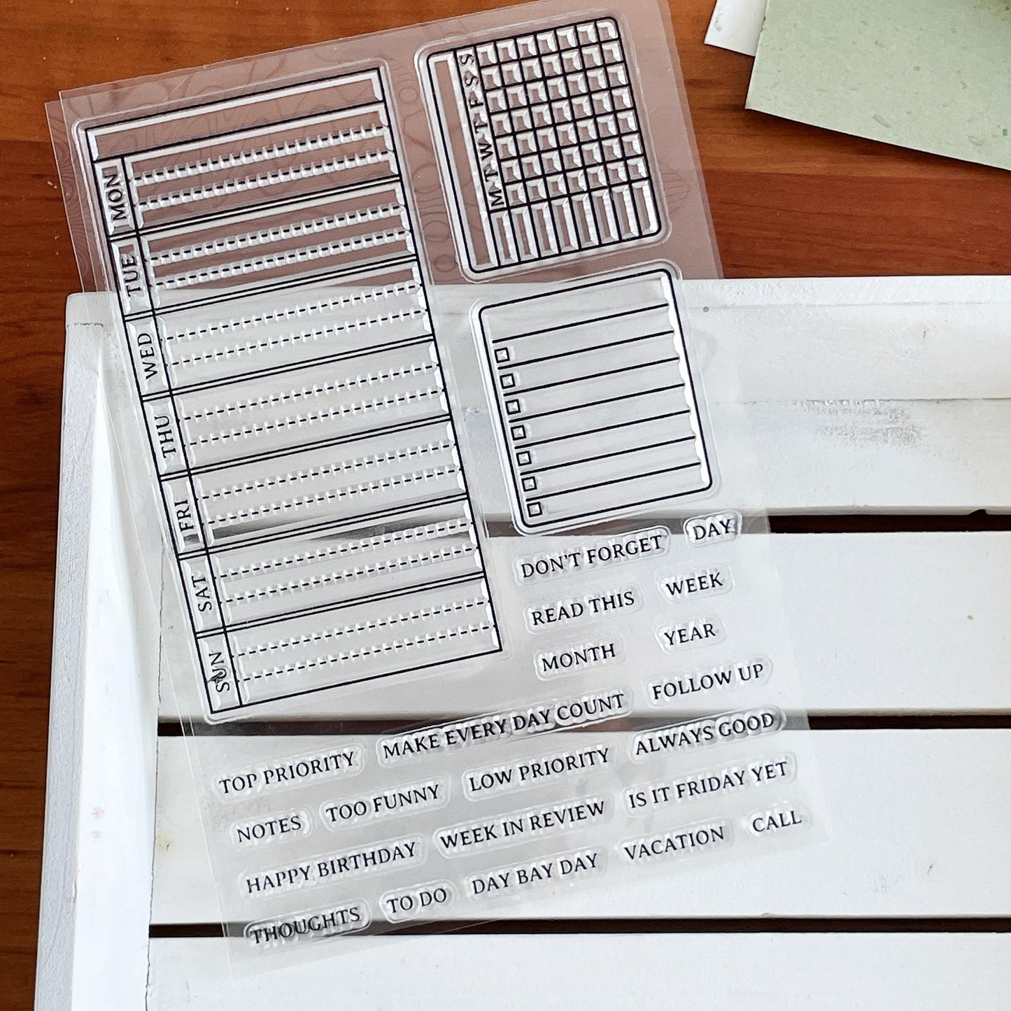 Weekly Plan Checklist To Do list Clear Stamp | Habit Tracker Transparent Rubber Stamps | Bullet Journal Planner Accessories