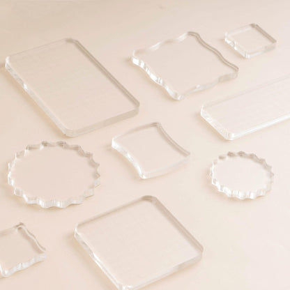 High-Quality Acrylic Block for Clear Stamp | Transparent Stamp Block | Stamp Pad | Rubber Stamp Block | Mounting Pad | Journal Planner